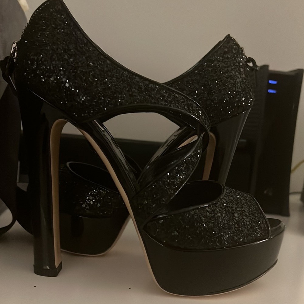 Black Miu Miu Perfect Condition Platform High Hee… - image 3